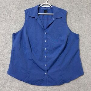 Plus Size 24W Sleeveless Work Blouse Wrinkle Resistant Career Top Talbots